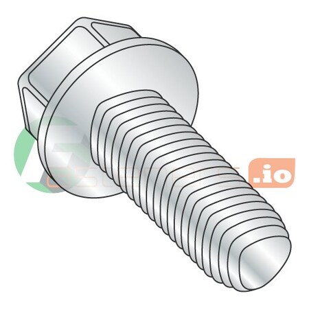 Thread Forming Screw, M4-0.70 X 12 Mm, Zinc Plated Steel Hex Head Hex Drive, 7000 PK